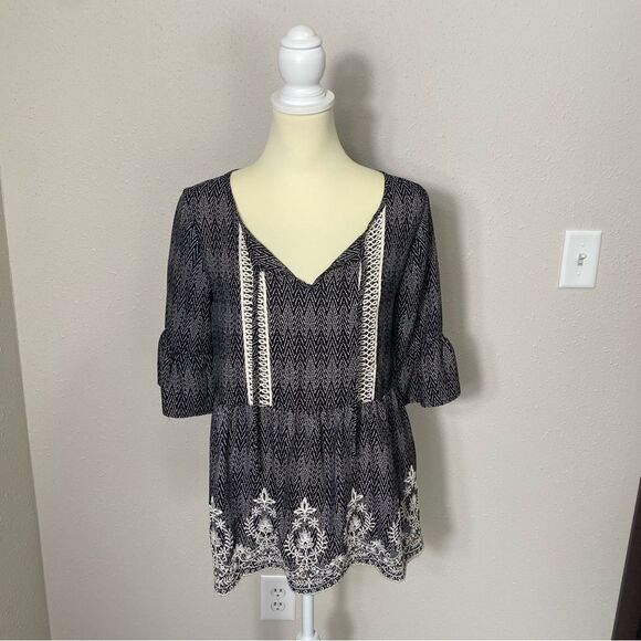 Maurices Lightweight Boho Embroidered Elastic Waist Blouse Women's Size XS - Picture 13 of 16